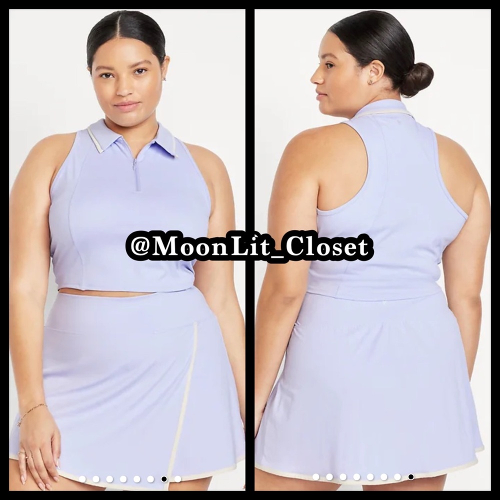 Old Navy PowerSoft Crop Polo Top Plus Size XXL “Orchid Tint”